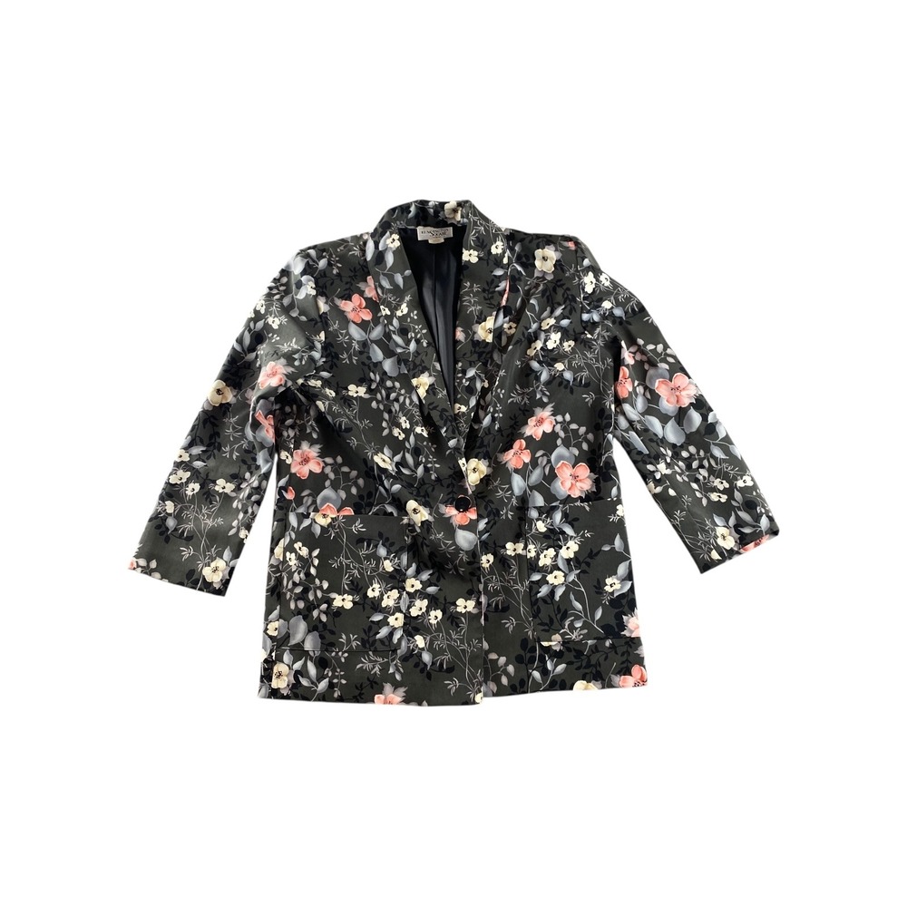 Vintage 90s Kensington Square‎ Floral Print Blazer Jacket Women's Medium
